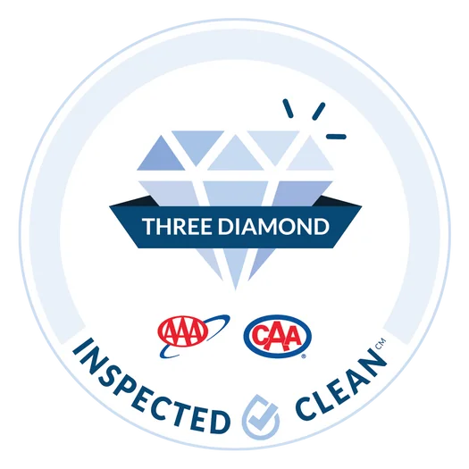 AAA / CAA Inspected Clean Three Diamond rating badge