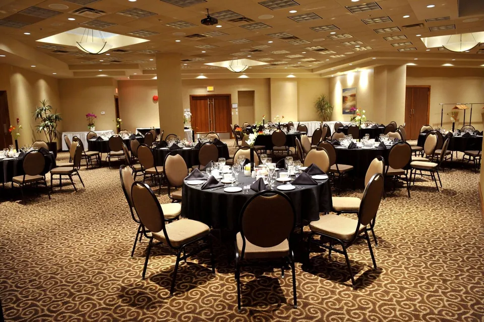 Dining tables in large room