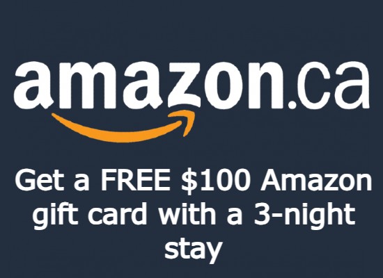 Amazon $100 gift card offer for Chateau Granville bookings through Stay Vancouver Hotels